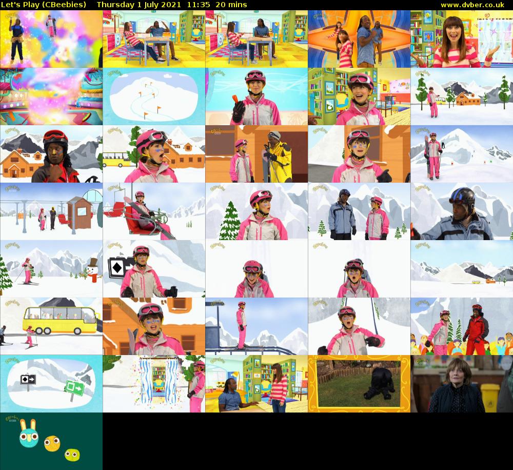 Let's Play (CBeebies) Thursday 1 July 2021 11:35 - 11:55