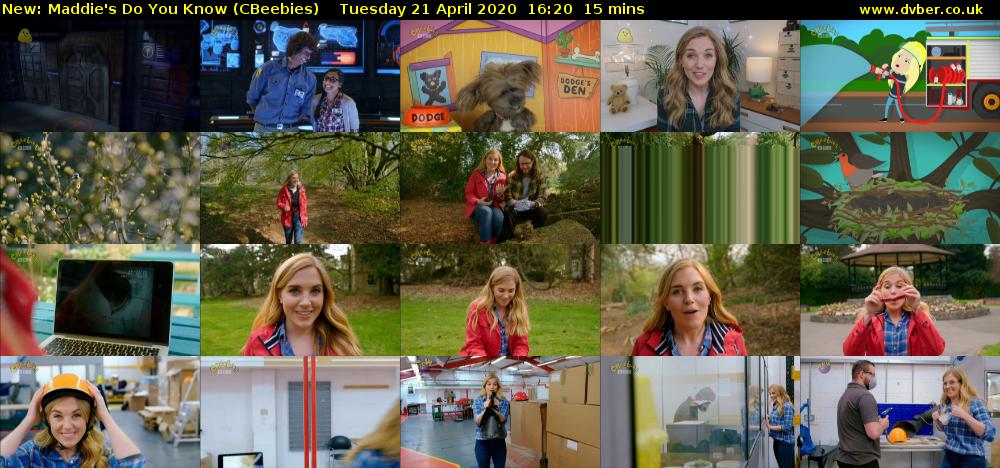 Maddie's Do You Know (CBeebies) Tuesday 21 April 2020 16:20 - 16:35