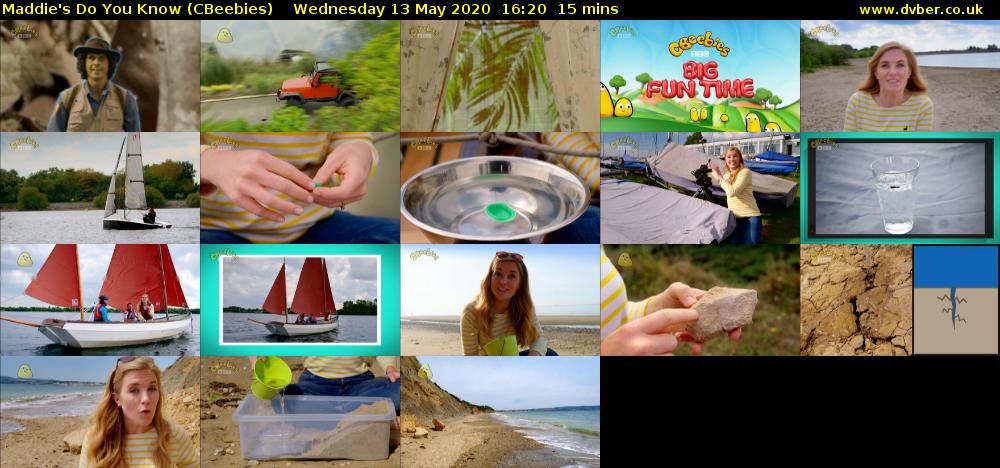 Maddie's Do You Know (CBeebies) Wednesday 13 May 2020 16:20 - 16:35