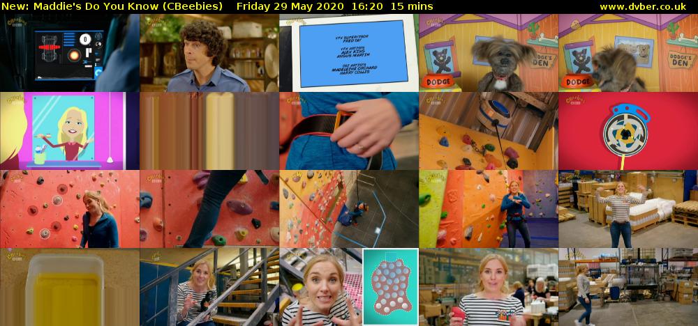 Maddie's Do You Know (CBeebies) Friday 29 May 2020 16:20 - 16:35