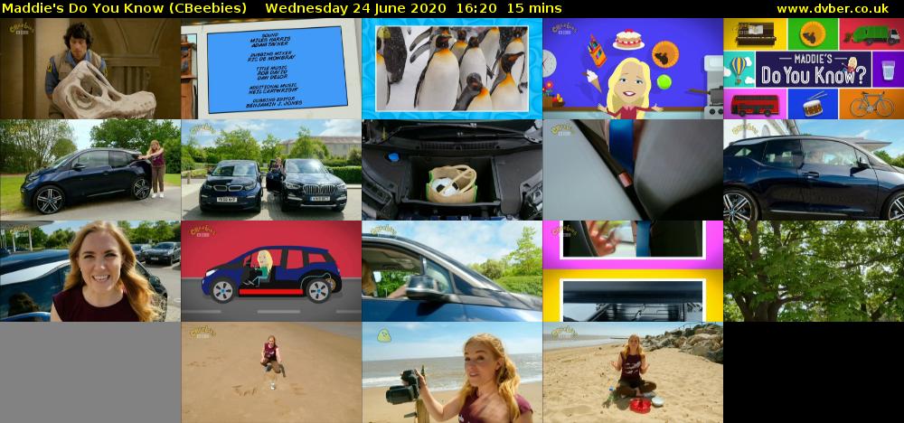 Maddie's Do You Know (CBeebies) Wednesday 24 June 2020 16:20 - 16:35