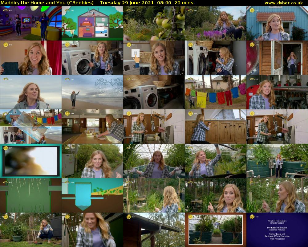 Maddie, the Home and You (CBeebies) Tuesday 29 June 2021 08:40 - 09:00