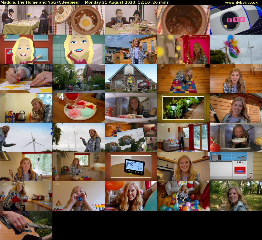 Maddie, the Home and You (CBeebies) Monday 21 August 2023 12:10 - 12:30