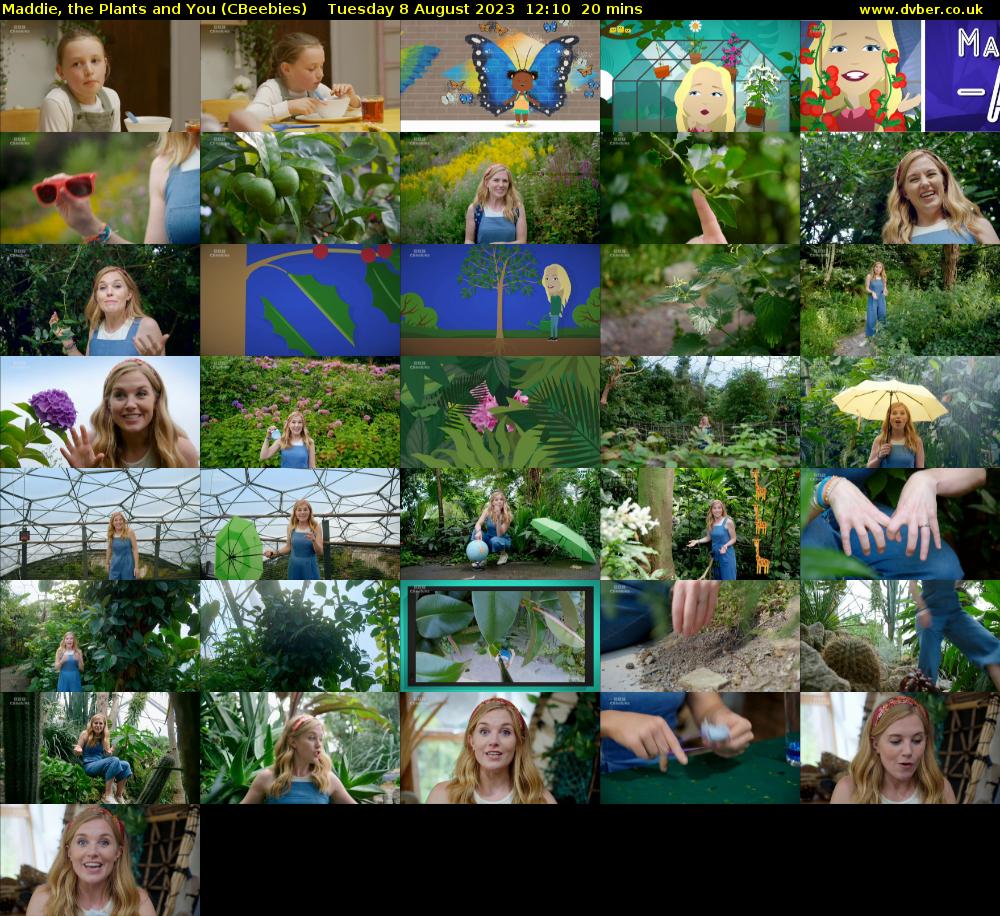Maddie, the Plants and You (CBeebies) Tuesday 8 August 2023 12:10 - 12:30