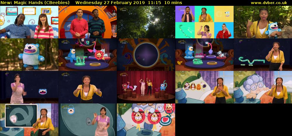 Magic Hands (CBeebies) Wednesday 27 February 2019 11:15 - 11:25