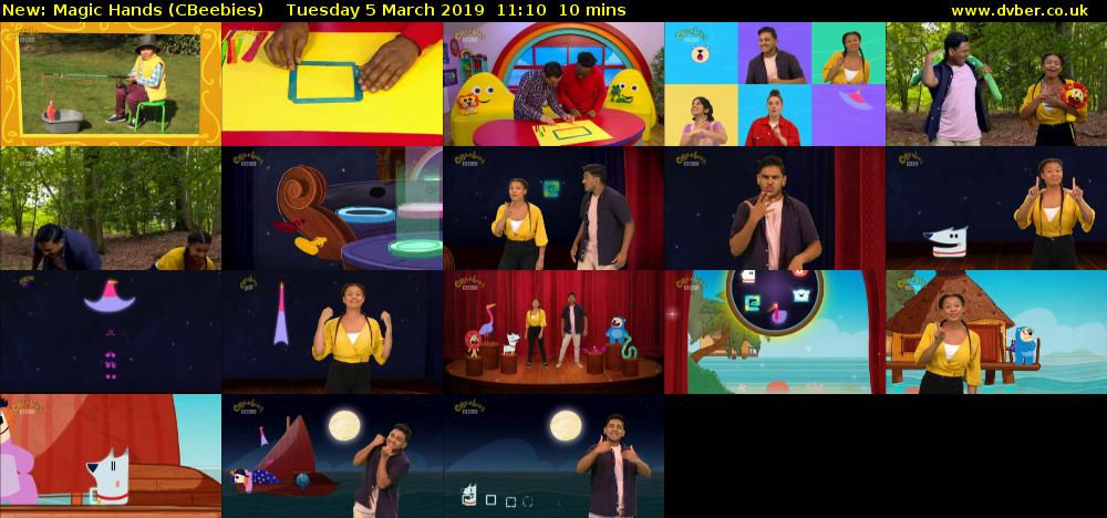 Magic Hands (CBeebies) Tuesday 5 March 2019 11:10 - 11:20