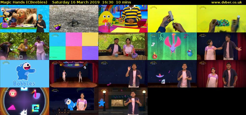 Magic Hands (CBeebies) Saturday 16 March 2019 16:30 - 16:40