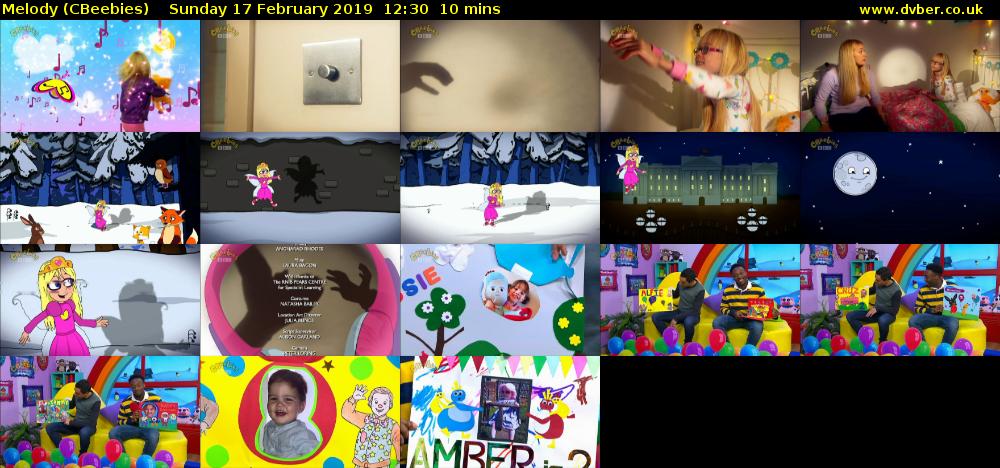 Melody (CBeebies) Sunday 17 February 2019 12:30 - 12:40