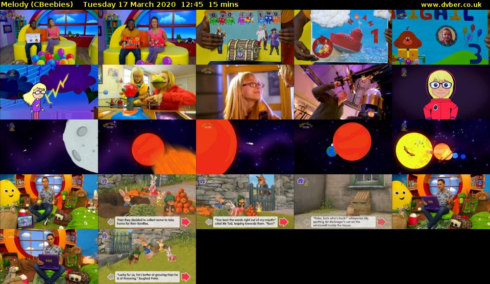 Melody (CBeebies) Tuesday 17 March 2020 12:45 - 13:00