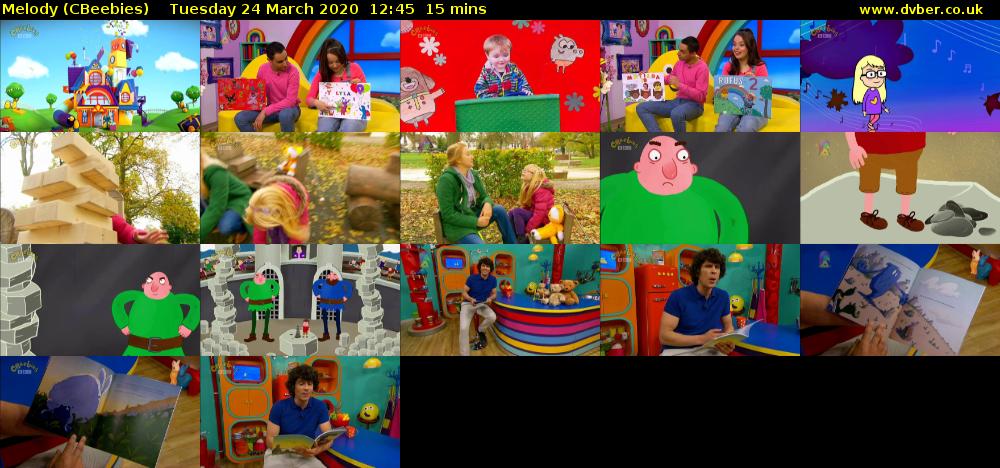 Melody (CBeebies) Tuesday 24 March 2020 12:45 - 13:00