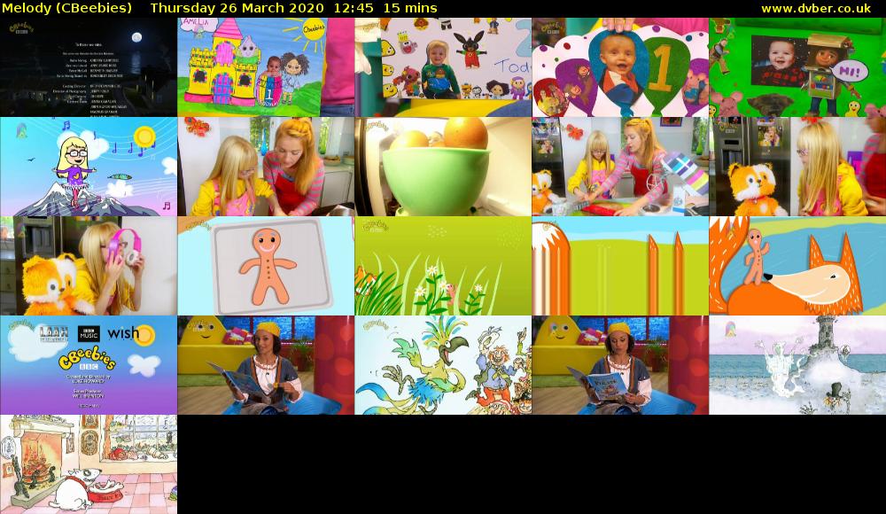 Melody (CBeebies) Thursday 26 March 2020 12:45 - 13:00