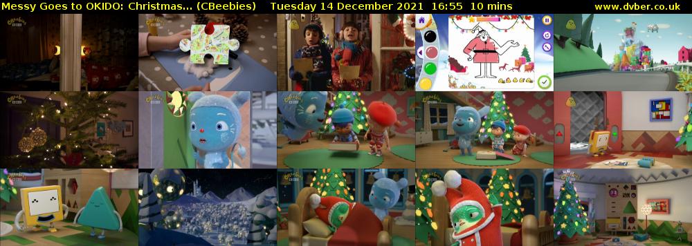 Messy Goes to OKIDO: Christmas... (CBeebies) Tuesday 14 December 2021 16:55 - 17:05