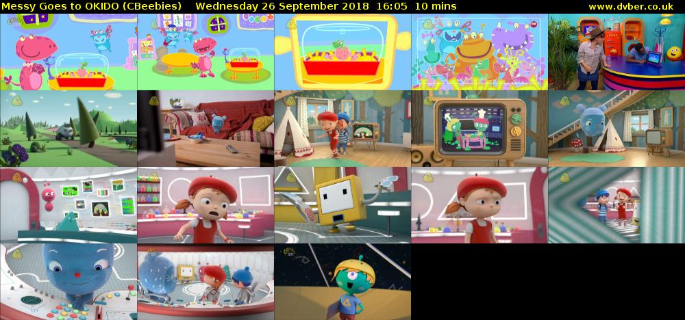 Messy Goes to OKIDO (CBeebies) Wednesday 26 September 2018 16:05 - 16:15