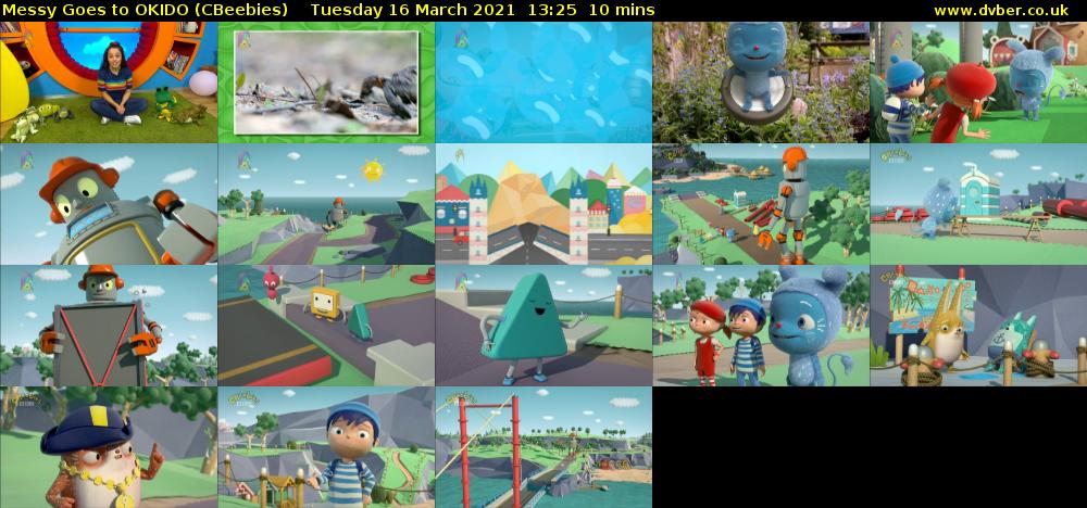 Messy Goes to OKIDO (CBeebies) Tuesday 16 March 2021 13:25 - 13:35