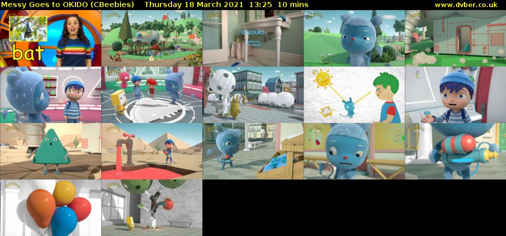 Messy Goes to OKIDO (CBeebies) Thursday 18 March 2021 13:25 - 13:35