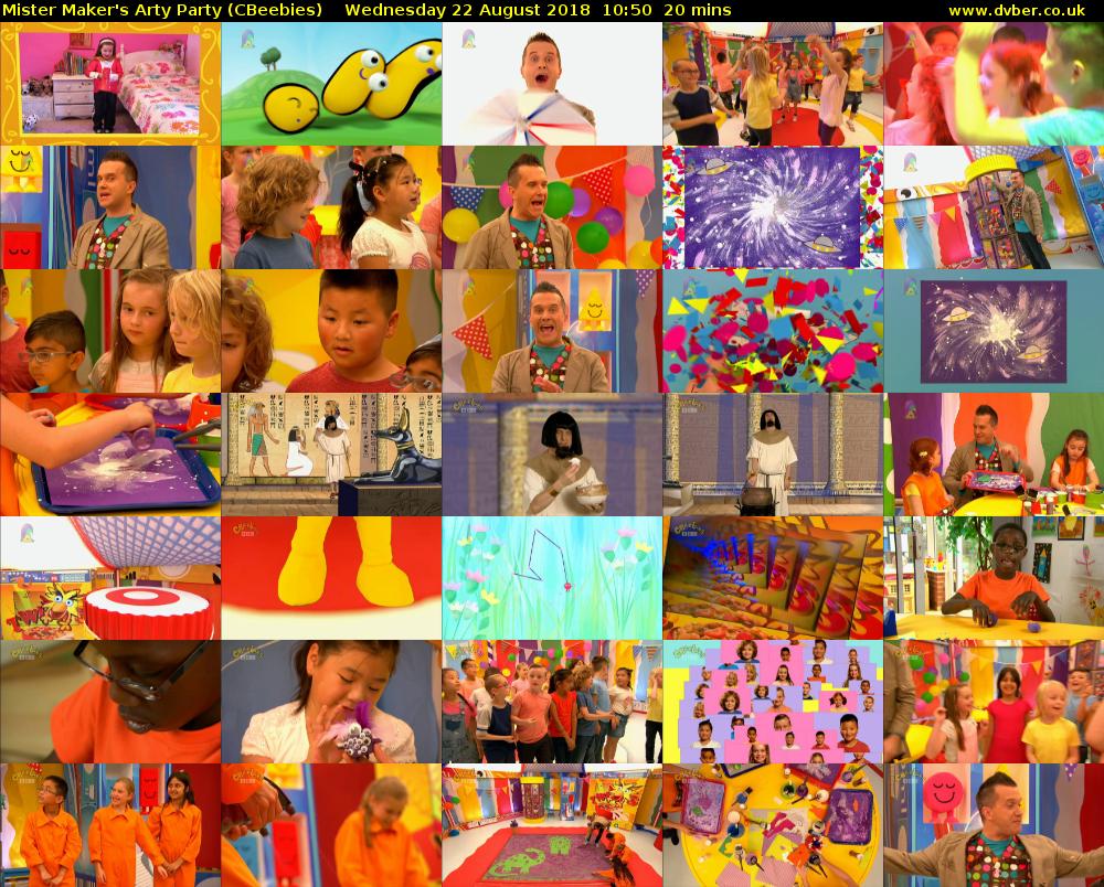 Mister Maker's Arty Party (CBeebies) Wednesday 22 August 2018 10:50 - 11:10