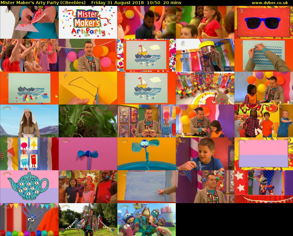 Mister Maker's Arty Party (CBeebies) Friday 31 August 2018 10:50 - 11:10