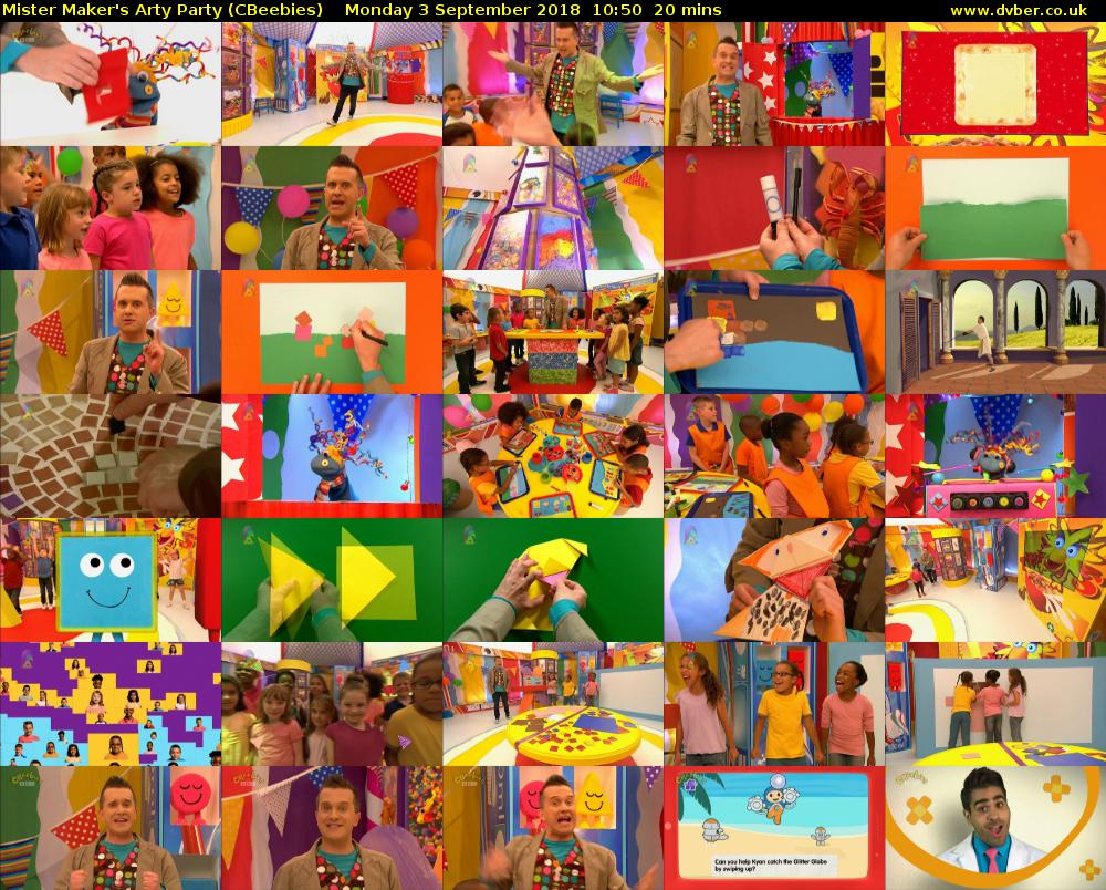 Mister Maker's Arty Party (CBeebies) Monday 3 September 2018 10:50 - 11:10
