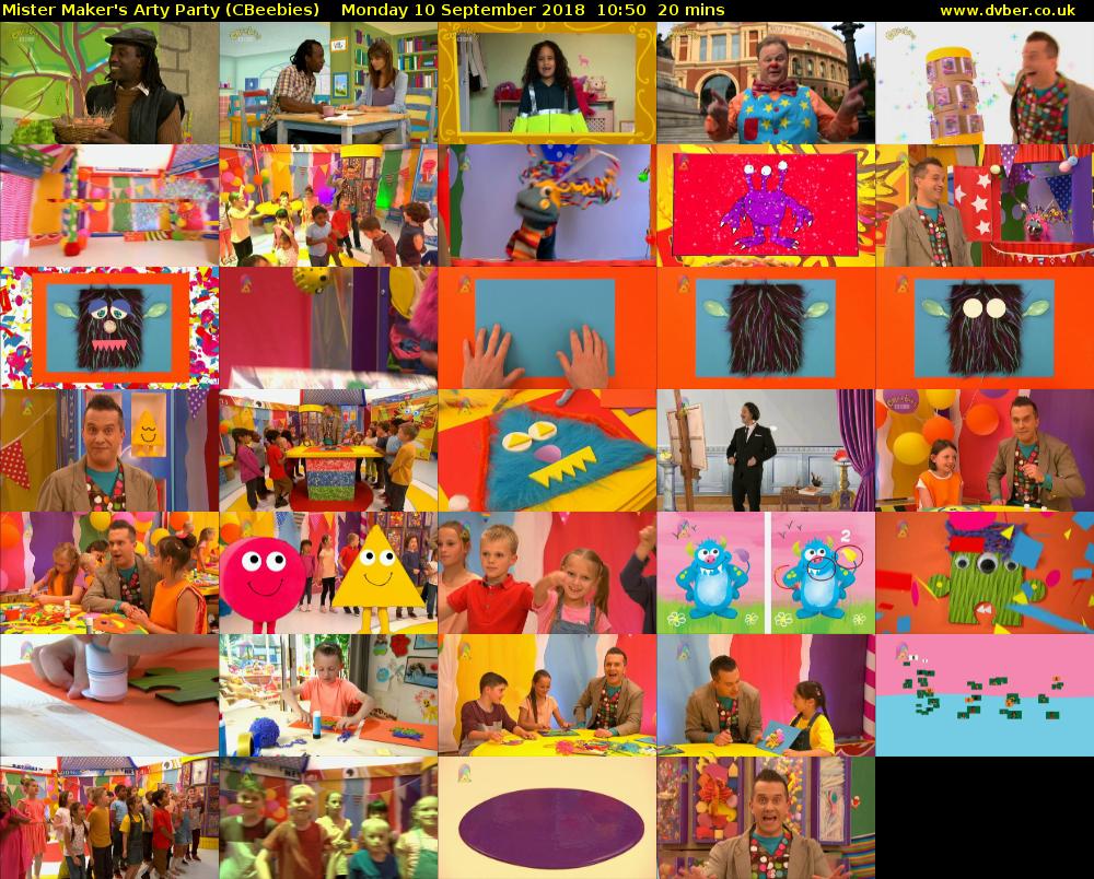 Mister Maker's Arty Party (CBeebies) Monday 10 September 2018 10:50 - 11:10