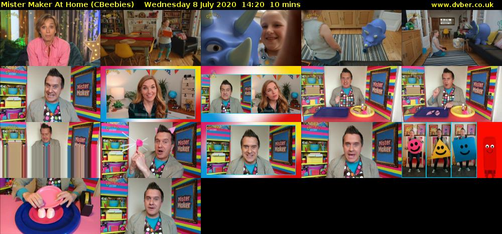 Mister Maker At Home (CBeebies) Wednesday 8 July 2020 14:20 - 14:30