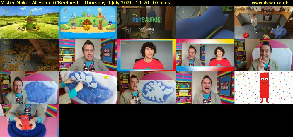 Mister Maker At Home (CBeebies) Thursday 9 July 2020 14:20 - 14:30