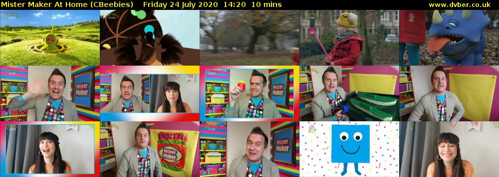 Mister Maker At Home (CBeebies) Friday 24 July 2020 14:20 - 14:30