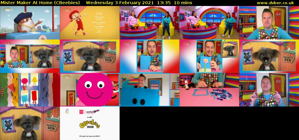 Mister Maker At Home (CBeebies) Wednesday 3 February 2021 13:35 - 13:45