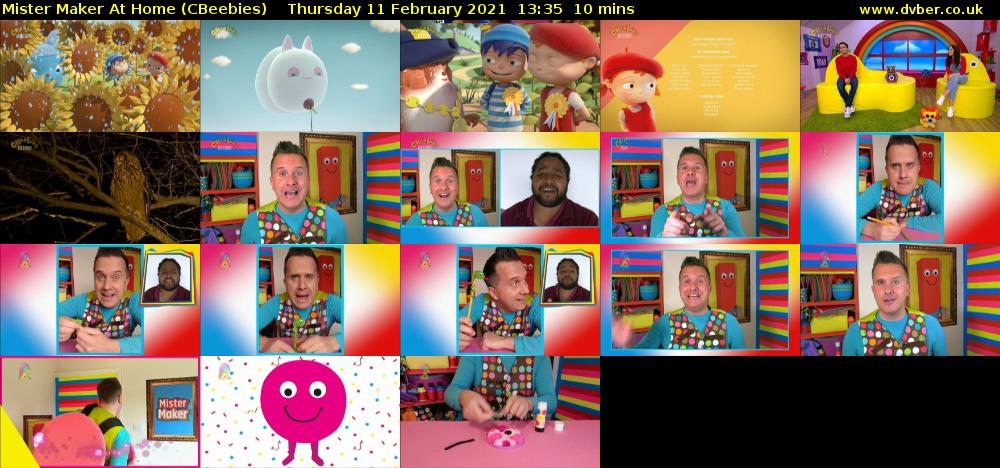 Mister Maker At Home (CBeebies) Thursday 11 February 2021 13:35 - 13:45