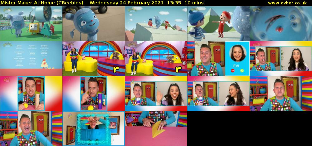 Mister Maker At Home (CBeebies) Wednesday 24 February 2021 13:35 - 13:45