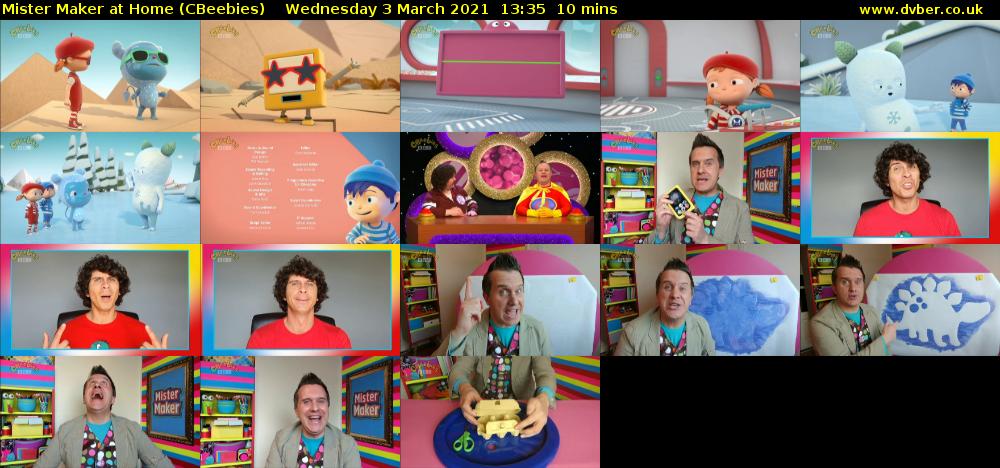 Mister Maker At Home (CBeebies) Wednesday 3 March 2021 13:35 - 13:45