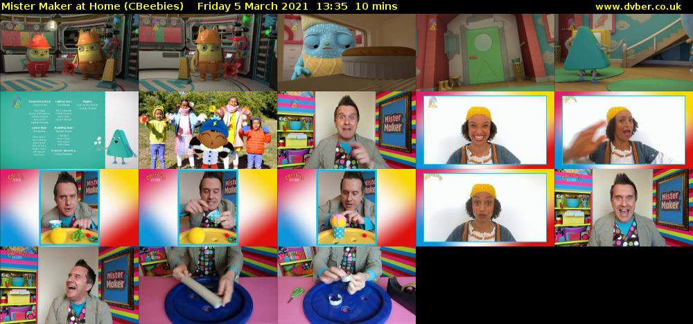 Mister Maker At Home (CBeebies) Friday 5 March 2021 13:35 - 13:45