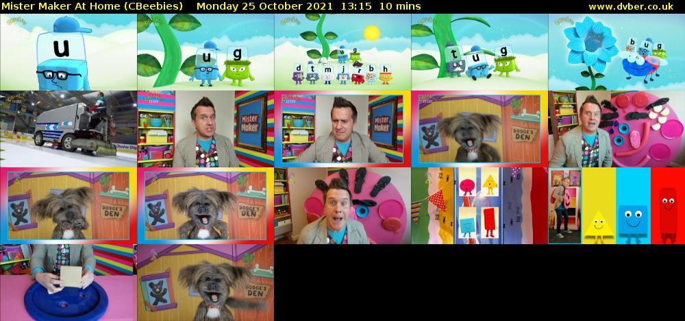 Mister Maker At Home (CBeebies) Monday 25 October 2021 13:15 - 13:25