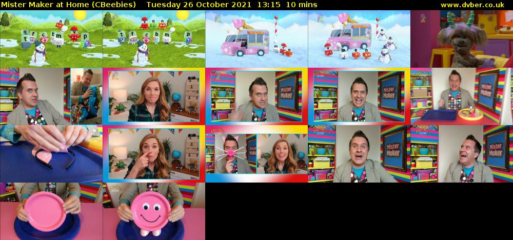 Mister Maker At Home (CBeebies) Tuesday 26 October 2021 13:15 - 13:25