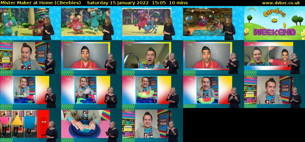 Mister Maker At Home (CBeebies) Saturday 15 January 2022 15:05 - 15:15