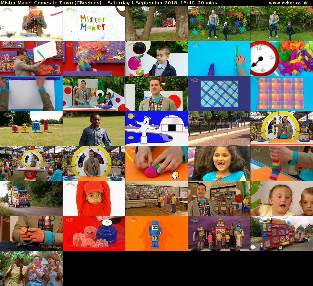 Mister Maker Comes to Town (CBeebies) Saturday 1 September 2018 13:40 - 14:00