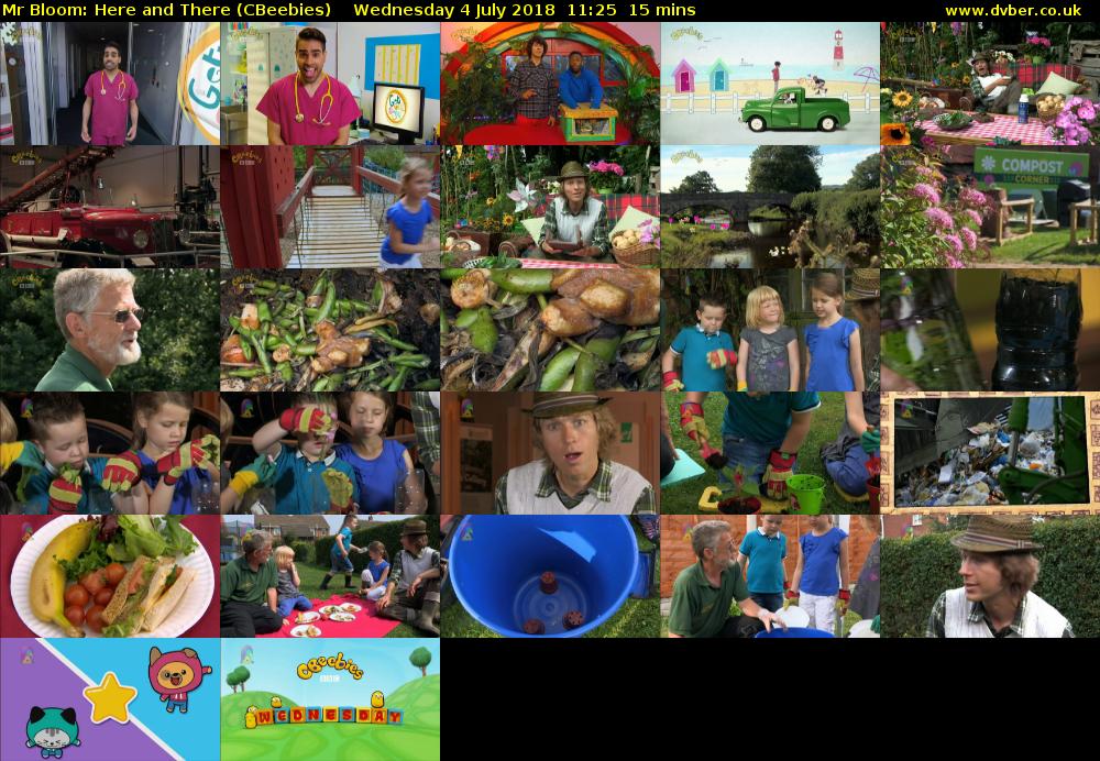 Mr Bloom: Here and There (CBeebies) Wednesday 4 July 2018 11:25 - 11:40