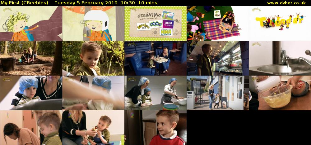 My First (CBeebies) Tuesday 5 February 2019 10:30 - 10:40