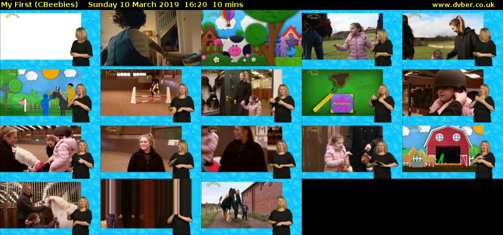 My First (CBeebies) Sunday 10 March 2019 16:20 - 16:30