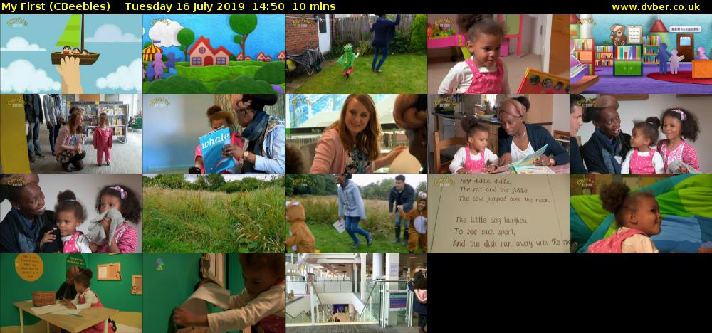My First (CBeebies) Tuesday 16 July 2019 14:50 - 15:00
