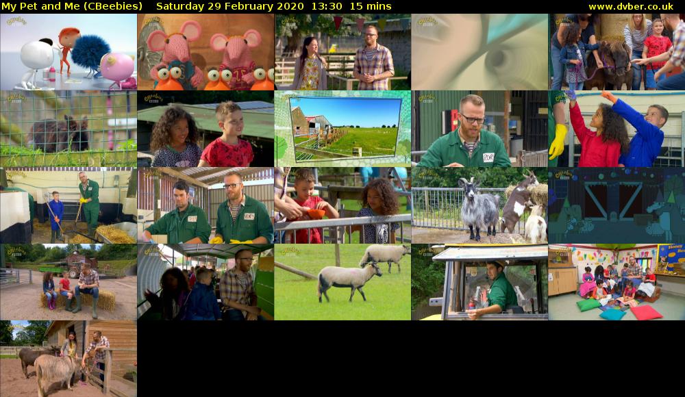 My Pet and Me (CBeebies) Saturday 29 February 2020 13:30 - 13:45