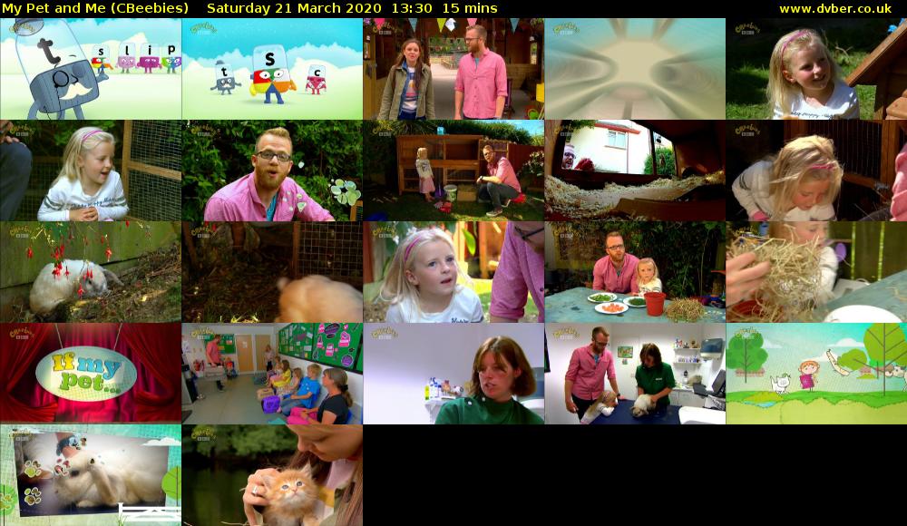 My Pet and Me (CBeebies) Saturday 21 March 2020 13:30 - 13:45