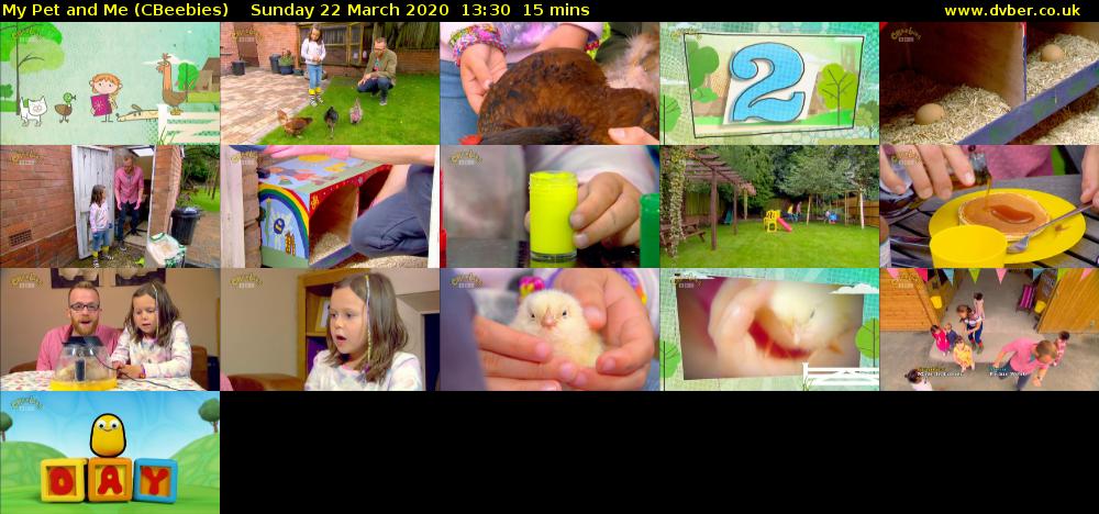 My Pet and Me (CBeebies) Sunday 22 March 2020 13:30 - 13:45