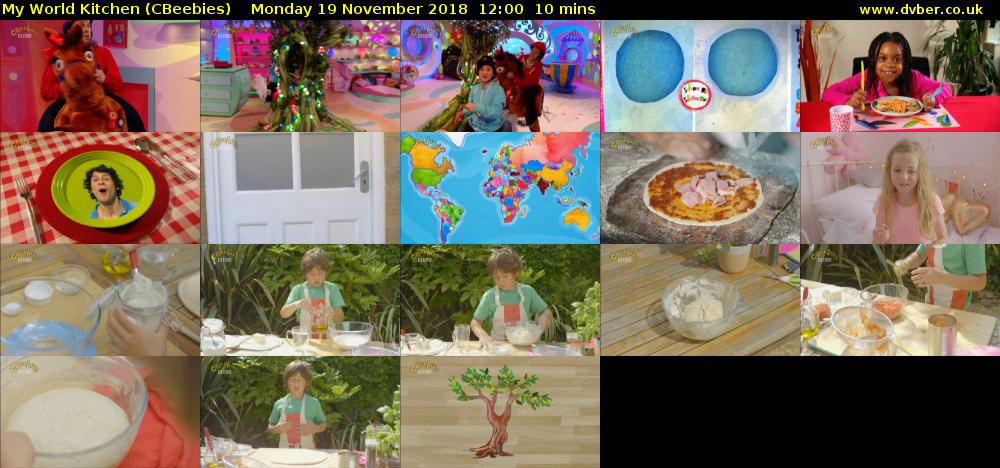 My World Kitchen (CBeebies) Monday 19 November 2018 12:00 - 12:10