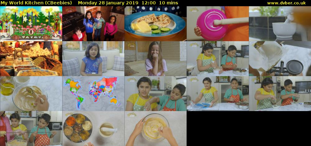 My World Kitchen (CBeebies) Monday 28 January 2019 12:00 - 12:10