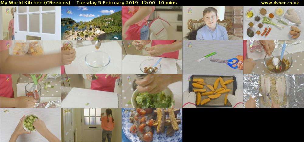 My World Kitchen (CBeebies) Tuesday 5 February 2019 12:00 - 12:10