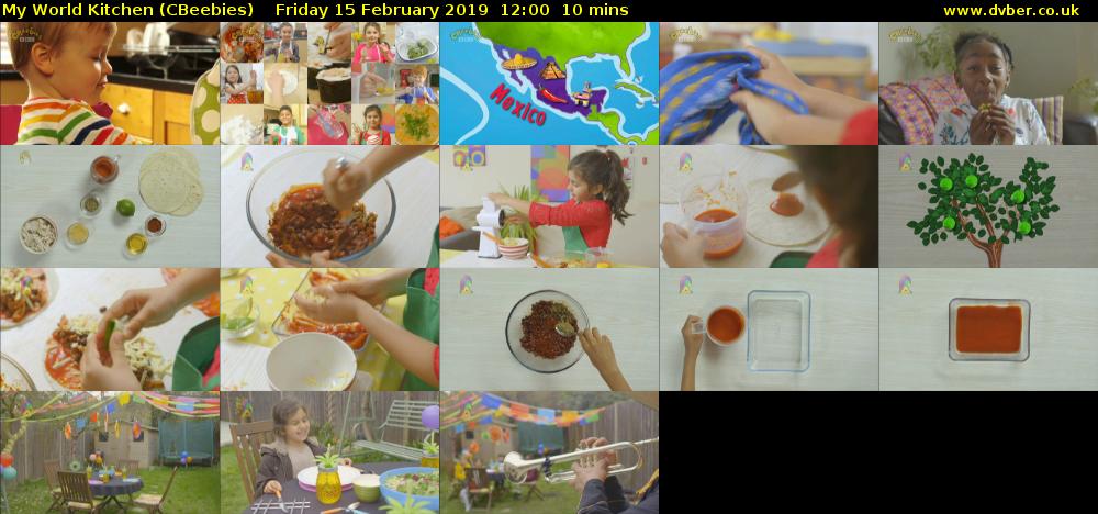 My World Kitchen (CBeebies) Friday 15 February 2019 12:00 - 12:10