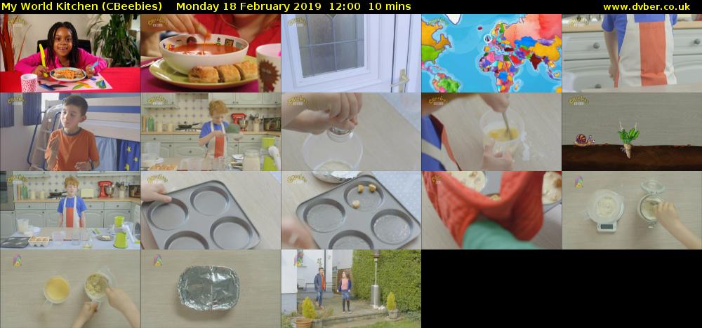 My World Kitchen (CBeebies) Monday 18 February 2019 12:00 - 12:10