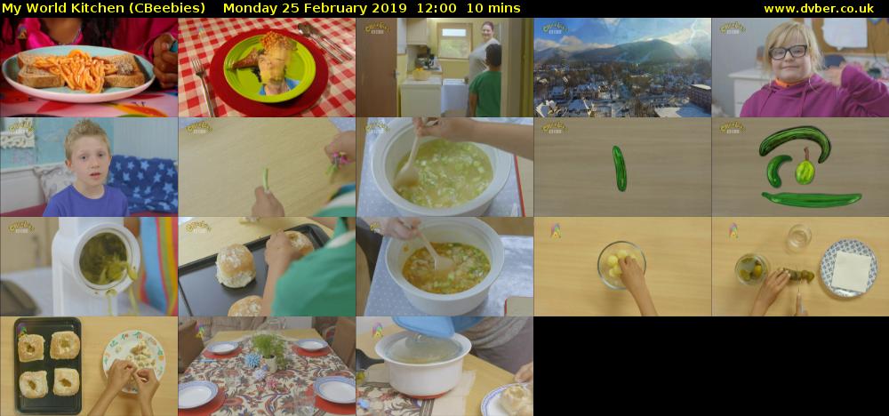 My World Kitchen (CBeebies) Monday 25 February 2019 12:00 - 12:10