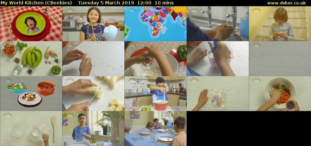 My World Kitchen (CBeebies) Tuesday 5 March 2019 12:00 - 12:10