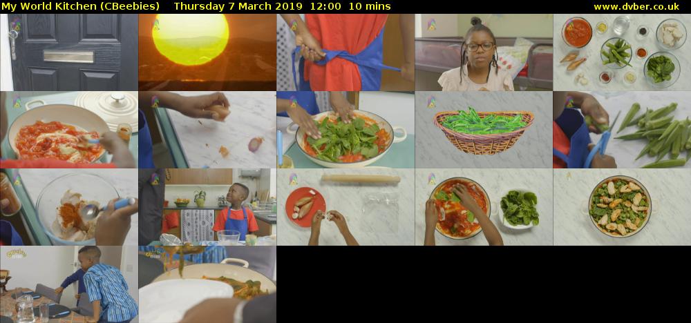 My World Kitchen (CBeebies) Thursday 7 March 2019 12:00 - 12:10